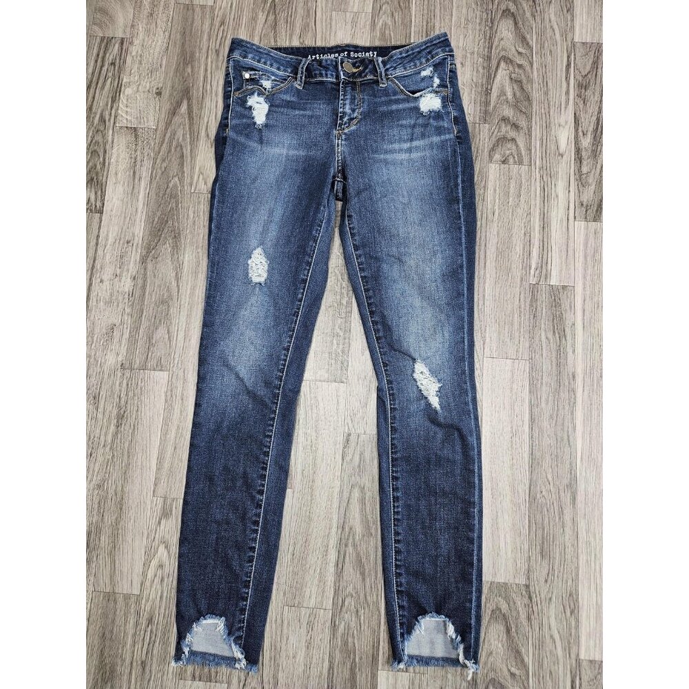 Articles of Society Jeans Womens 26 Stephanie Distressed Frayed Hem